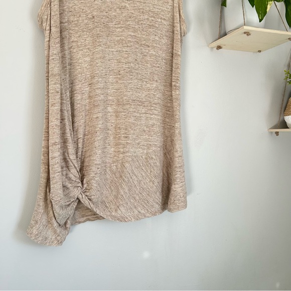🩷ATHLETA 100% LINEN TAN CHIC TANK TOP SIDE KNOT TWIST ZEPHYR TOP SIZE SMALL SAND - Picture 8 of 8